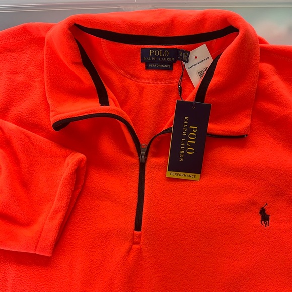 Polo Ralph Lauren Other - NWT POLO Ralph Lauren NEON Orange 4XLT Big & Tall Quarter Zip Fleece Pullover